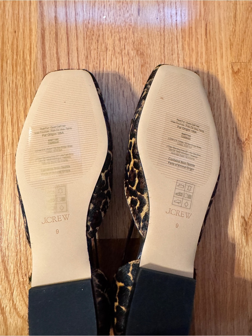J.Crew Quinn Cutout Ballet Flats in Leopard print Calf hair - Picture 4 of 4